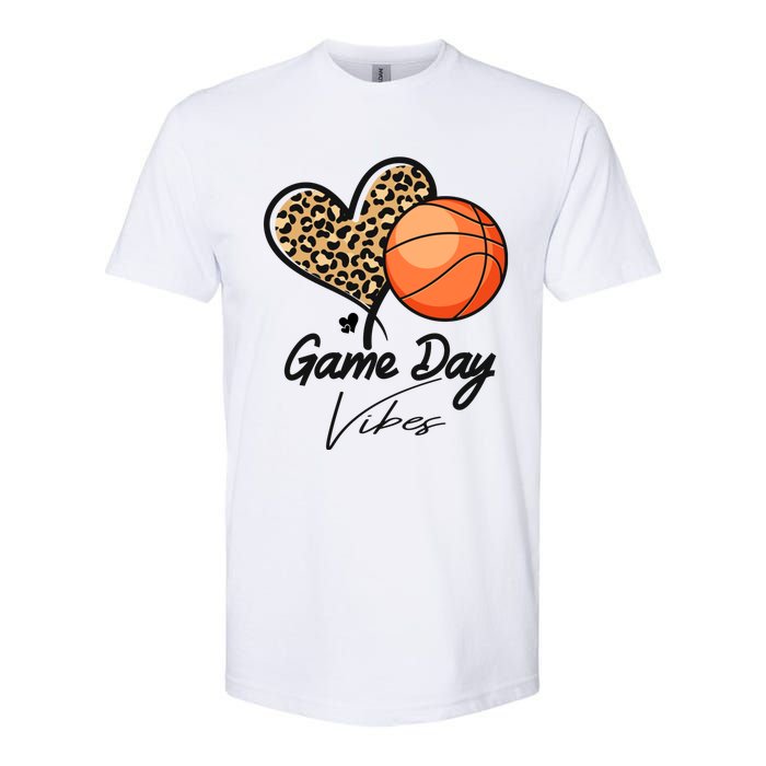 America Basketball Game Day Vibes Basketball Mom Leopard Softstyle CVC T-Shirt