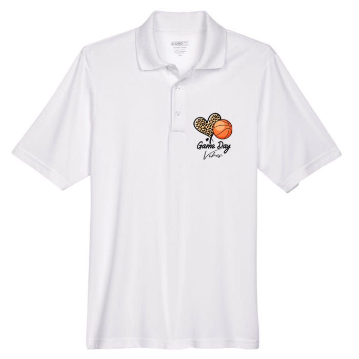 America Basketball Game Day Vibes Basketball Mom Leopard Men's Origin Performance Pique Polo