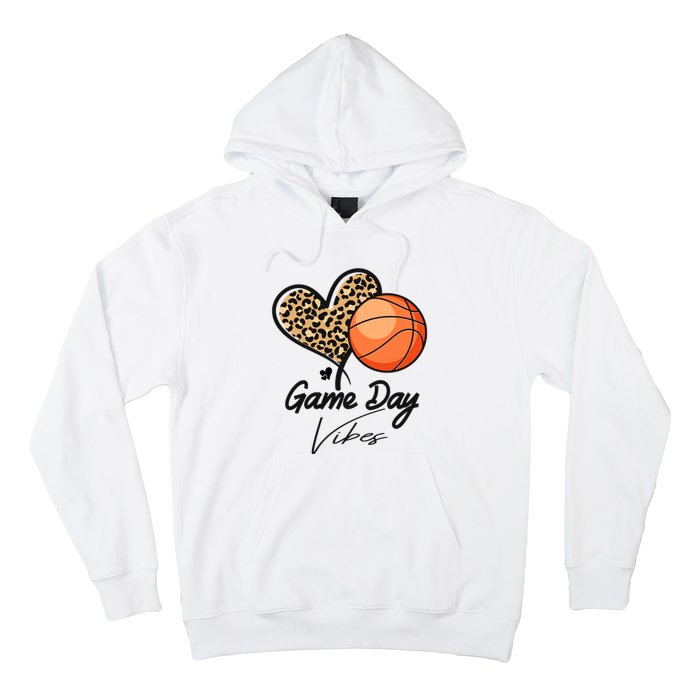 America Basketball Game Day Vibes Basketball Mom Leopard Hoodie