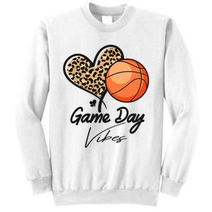 America Basketball Game Day Vibes Basketball Mom Leopard Sweatshirt