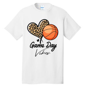 America Basketball Game Day Vibes Basketball Mom Leopard Tall T-Shirt