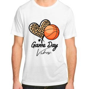 America Basketball Game Day Vibes Basketball Mom Leopard Adult ChromaSoft Performance T-Shirt