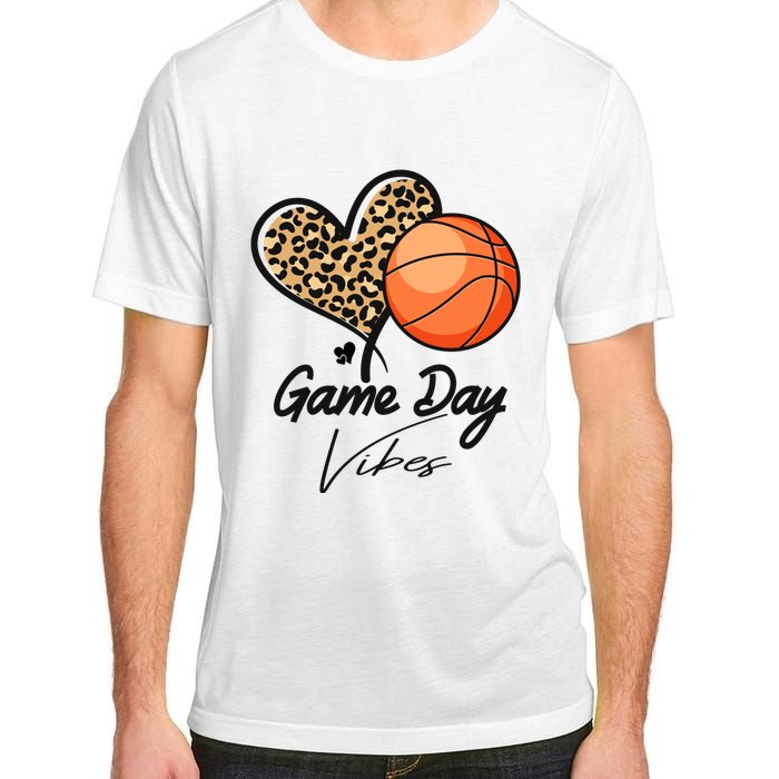 America Basketball Game Day Vibes Basketball Mom Leopard Adult ChromaSoft Performance T-Shirt