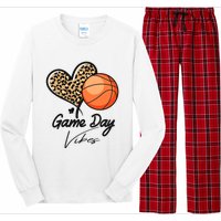 America Basketball Game Day Vibes Basketball Mom Leopard Long Sleeve Pajama Set