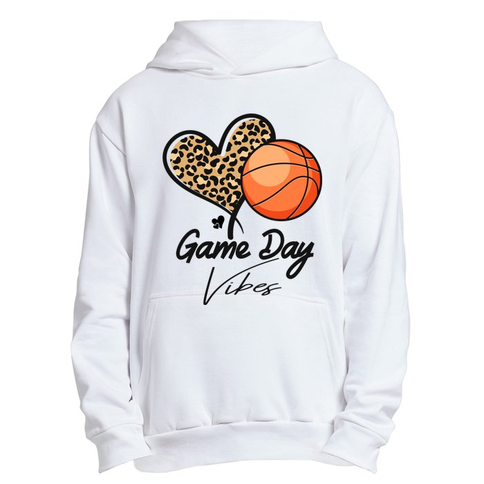 America Basketball Game Day Vibes Basketball Mom Leopard Urban Pullover Hoodie