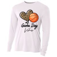 America Basketball Game Day Vibes Basketball Mom Leopard Cooling Performance Long Sleeve Crew