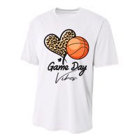 America Basketball Game Day Vibes Basketball Mom Leopard Performance Sprint T-Shirt