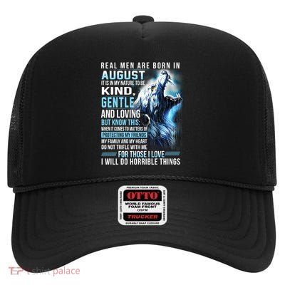 August Birthday Gift High Crown Mesh Back Trucker Hat