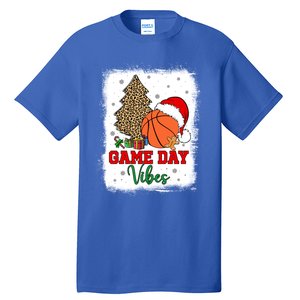 America Basketball Game Day Vibes Leopard Ball Santa Hat Gift Tall T-Shirt