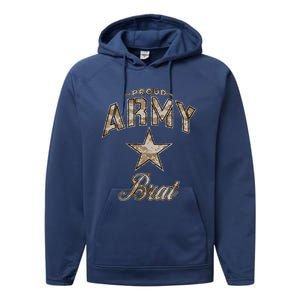 Army Brat Gift And (Camo) Performance Fleece Hoodie