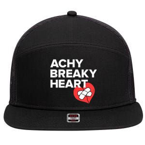 Achy Breaky Heart Gift For Music Lovers 7 Panel Mesh Trucker Snapback Hat