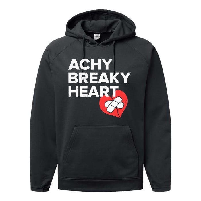 Achy Breaky Heart Gift For Music Lovers Performance Fleece Hoodie