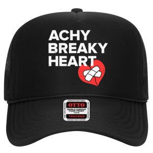 Achy Breaky Heart Gift For Music Lovers High Crown Mesh Back Trucker Hat