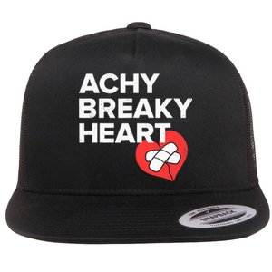 Achy Breaky Heart Gift For Music Lovers Flat Bill Trucker Hat