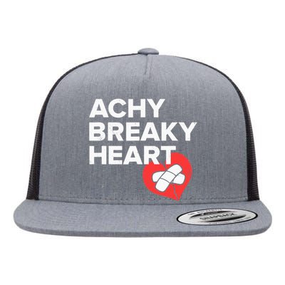 Achy Breaky Heart Gift For Music Lovers Flat Bill Trucker Hat