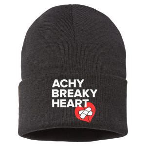 Achy Breaky Heart Gift For Music Lovers Sustainable Knit Beanie