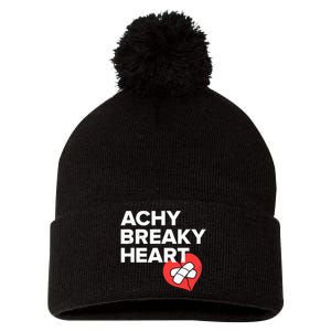 Achy Breaky Heart Gift For Music Lovers Pom Pom 12in Knit Beanie