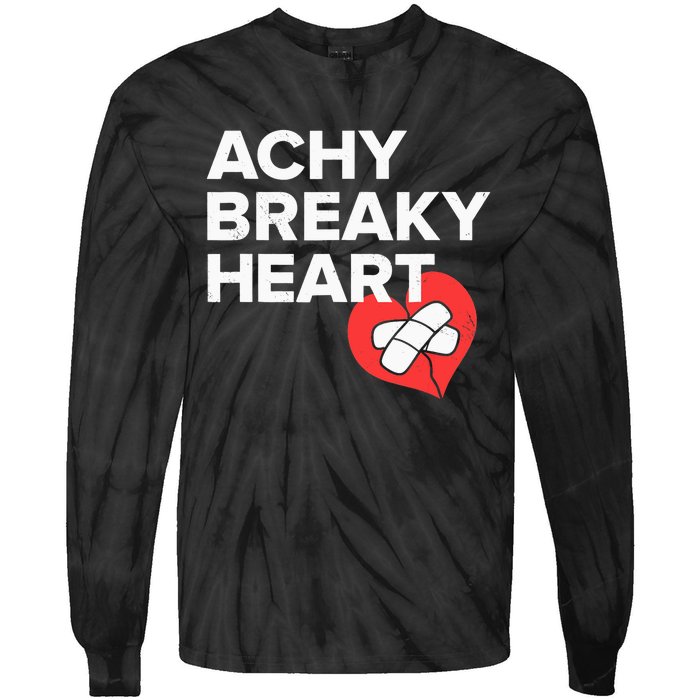 Achy Breaky Heart Gift For Music Lovers Tie-Dye Long Sleeve Shirt