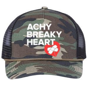 Achy Breaky Heart Gift For Music Lovers Retro Rope Trucker Hat Cap