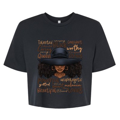 African Black History African American Ladies Juneteenth Bella+Canvas Jersey Crop Tee