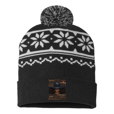 African Black History African American Ladies Juneteenth USA-Made Snowflake Beanie