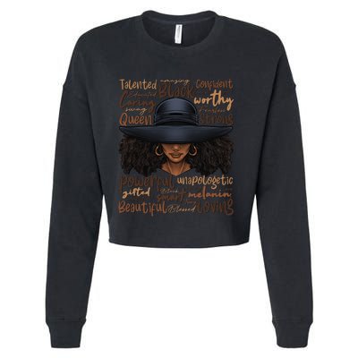 African Black History African American Ladies Juneteenth Cropped Pullover Crew