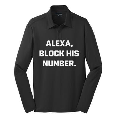 Alexa Block His Number Silk Touch Performance Long Sleeve Polo