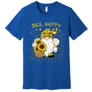 Adorable Bee Happy Bee Gnome With Sunflowers Gift Premium T-Shirt