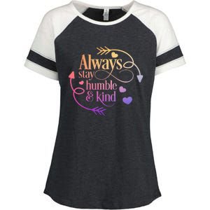 Always Be Humble And Kind Funny Enza Ladies Jersey Colorblock Tee