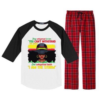 African Black History Shirts For Women I Am The Storm Strong Raglan Sleeve Pajama Set