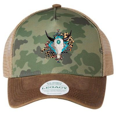 Aztec Bull Horns Pattern Design Legacy Tie Dye Trucker Hat