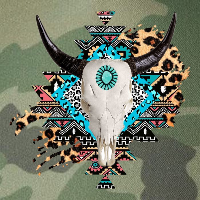 Aztec Bull Horns Pattern Design Legacy Tie Dye Trucker Hat