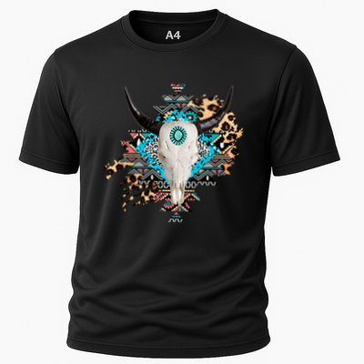 Aztec Bull Horns Pattern Design Performance Shirt