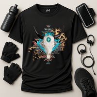 Aztec Bull Horns Pattern Design Performance Shirt
