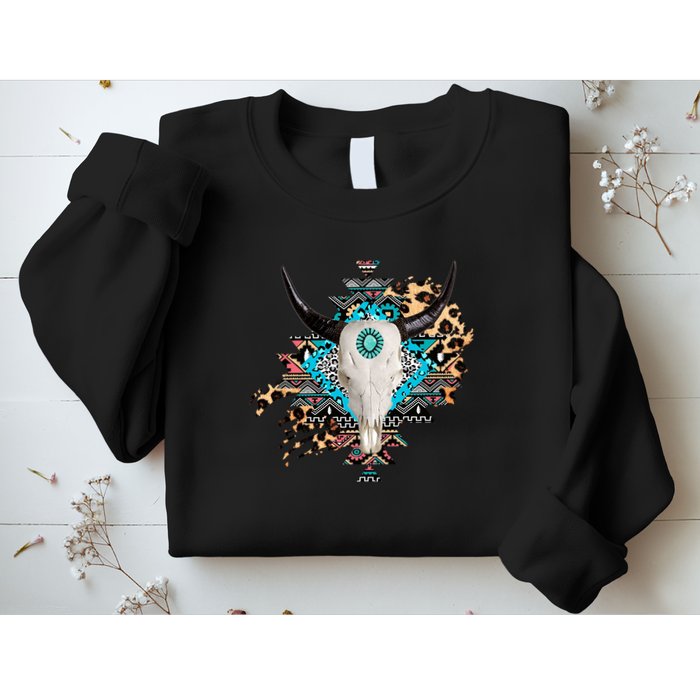 Aztec Bull Horns Pattern Design Sweatshirt