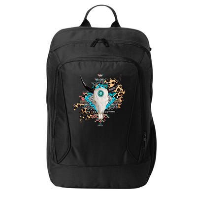 Aztec Bull Horns Pattern Design City Backpack