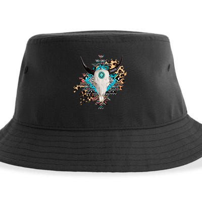 Aztec Bull Horns Pattern Design Sustainable Bucket Hat