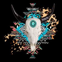 Aztec Bull Horns Pattern Design Sustainable Bucket Hat
