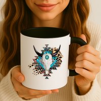 Aztec Bull Horns Pattern Design Mug