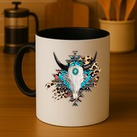 Aztec Bull Horns Pattern Design Mug