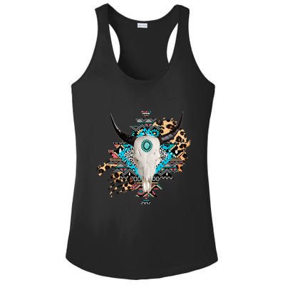 Aztec Bull Horns Pattern Design Ladies PosiCharge Competitor Racerback Tank