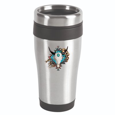 Aztec Bull Horns Pattern Design 16oz Travel Tumbler