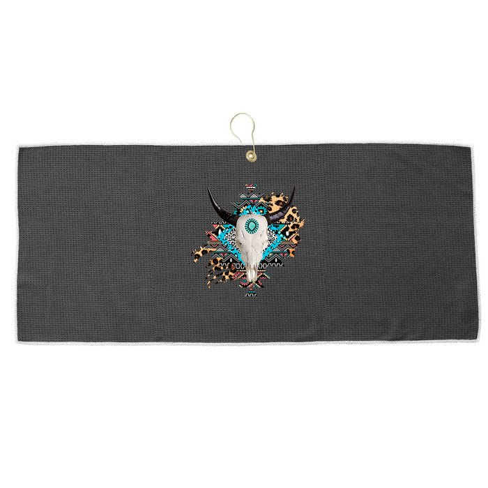 Aztec Bull Horns Pattern Design Large Microfiber Waffle Golf Towel