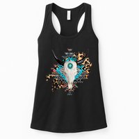 Aztec Bull Horns Pattern Design Womens Tank Top