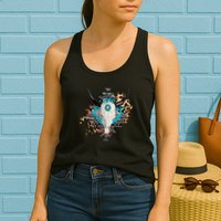 Aztec Bull Horns Pattern Design Womens Tank Top