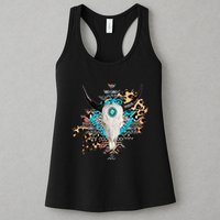 Aztec Bull Horns Pattern Design Womens Tank Top