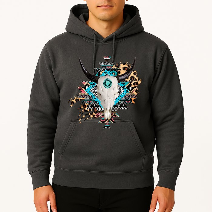 Aztec Bull Horns Pattern Design Hoodie