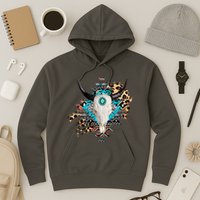 Aztec Bull Horns Pattern Design Hoodie