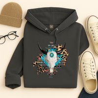Aztec Bull Horns Pattern Design Hoodie