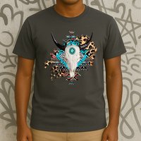 Aztec Bull Horns Pattern Design T-Shirt